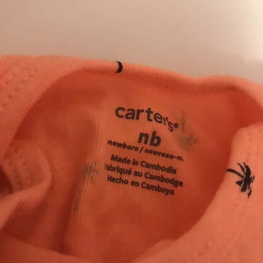NWT Carters Newborn Baby Girl Coral Palm Tree Snap Button One piece baby Cotton